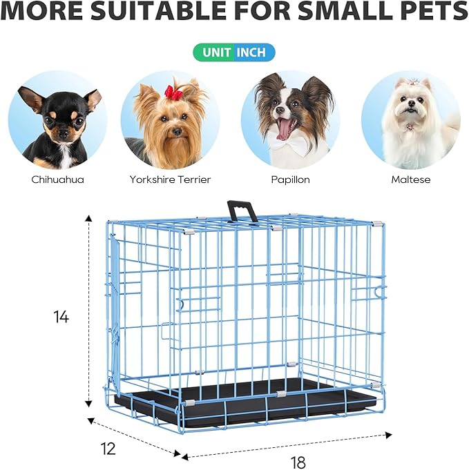 BestPet | Dog Crate | 18" | Blue | Foldable Metal Kennel - Image 7