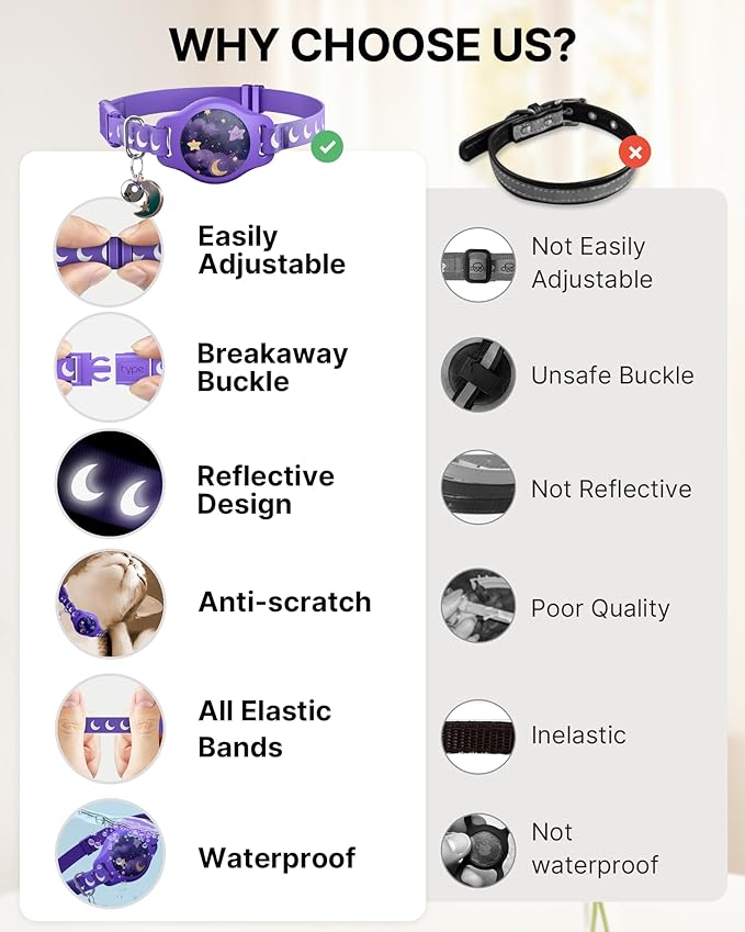 Cat Collar with Airtag Holder, Breakaway Airtag Cat Collar - Image 7