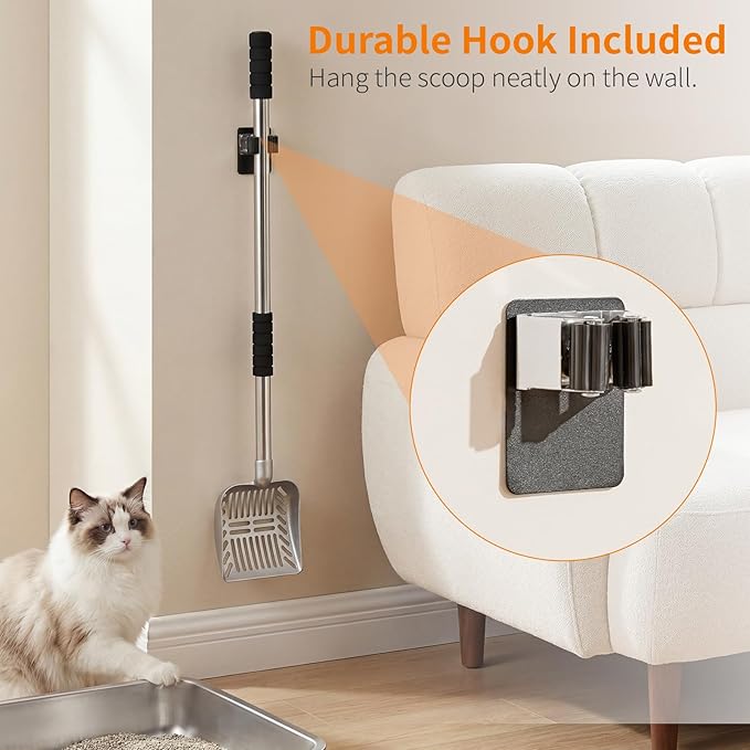 Yangbaga Metal Cat Litter Scoop:Detachable Long Handle Litter Scooper - Image 7