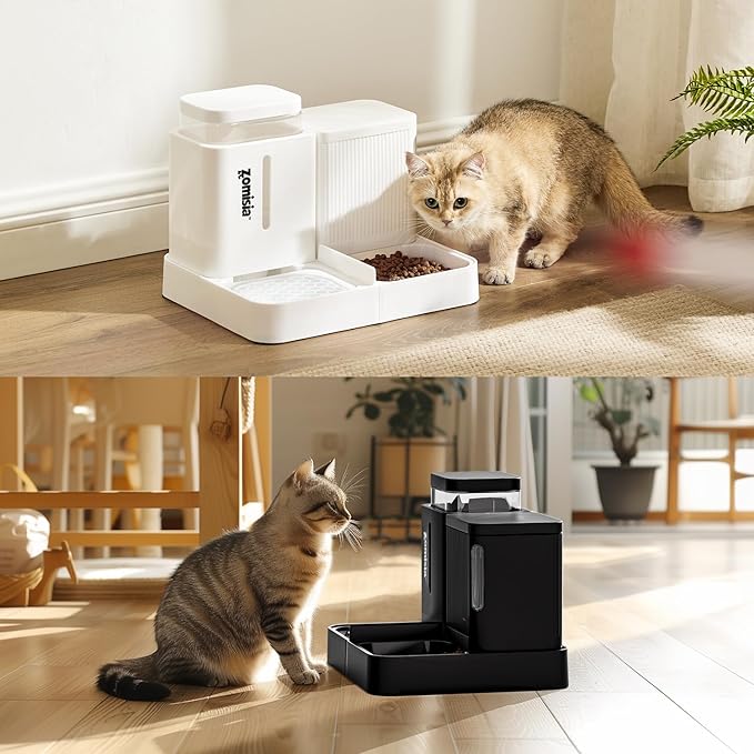 ZOMISIA Gravity Cat Feeder and Water Dispenser, 2 in 1 Cat Self Feeder - Image 8