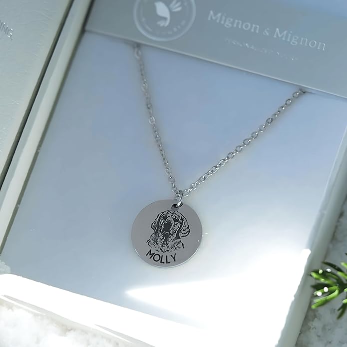 MignonandMignon Personalized Pet Portrait Necklace – Custom Jewelry Gift - Image 9