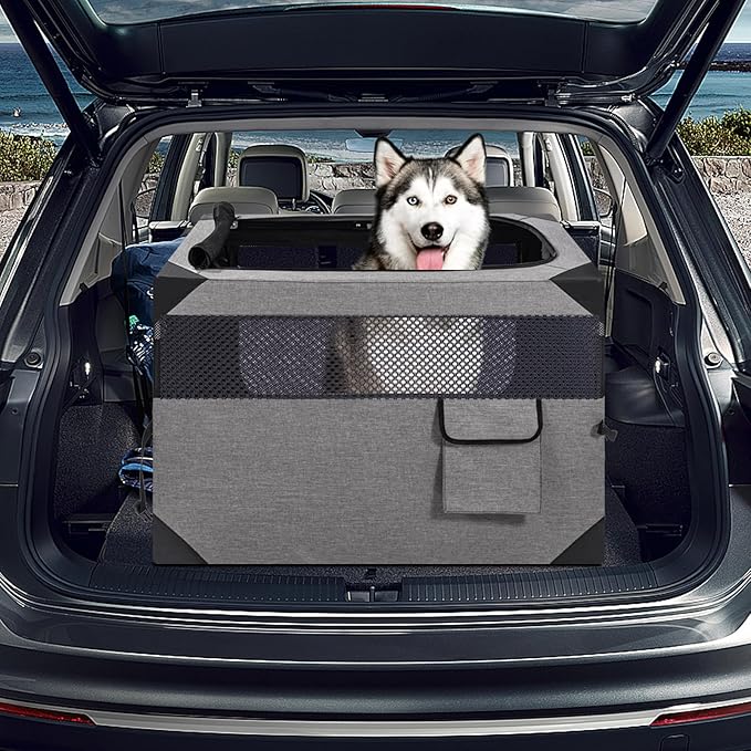 36 Inch Portable Travel Dog Crate, 3 Door Collapsible Soft Pet Kennel - Image 7