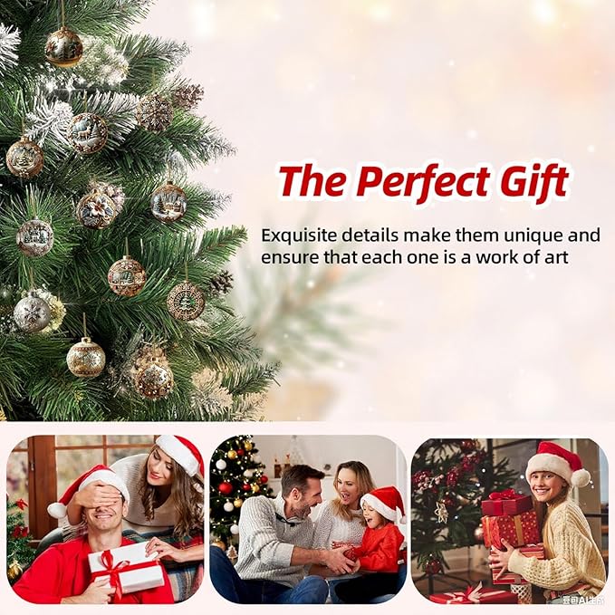 12 Pcs Christmas Ornaments Decorations Xmas Ball Hanging Ornaments 2D Acrylic - Image 7