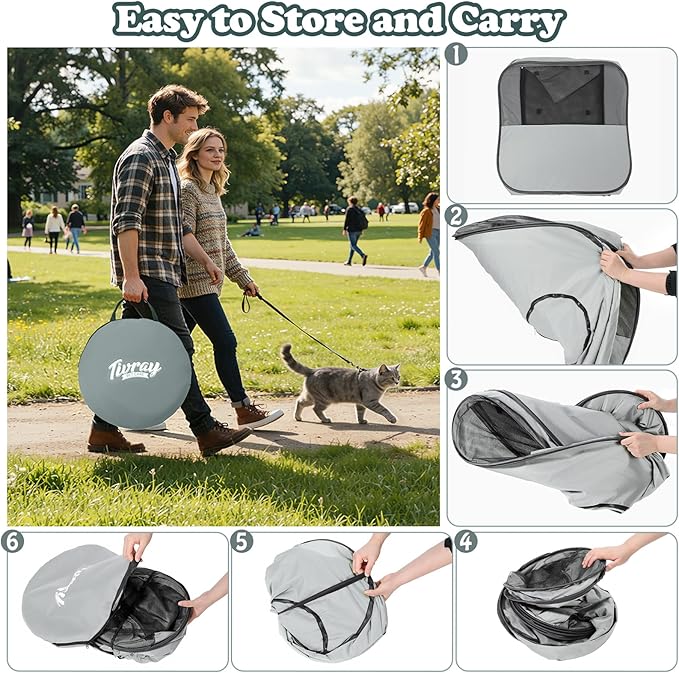 Cat Playpen, 3-in-1 Pop-up Outdoor Cat Enclosure - Image 7