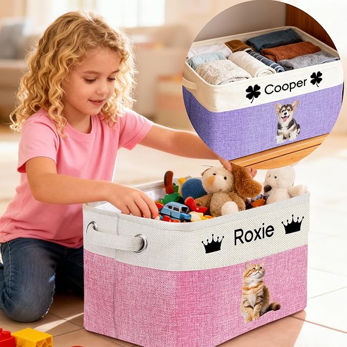 Personalized Dog Toy Storage Basket Bin - Image 7