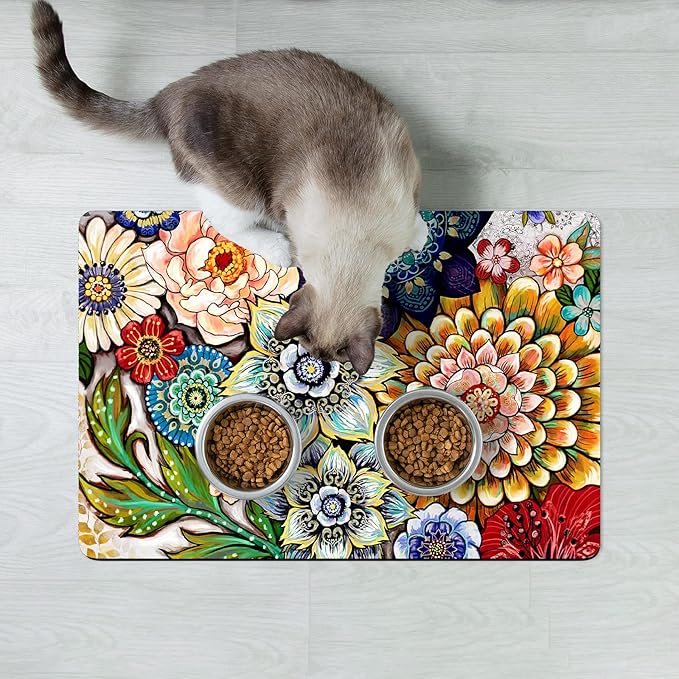 Rnivvi Dog Food Mat, 3MM Anti-Slip Rubber Pet Feeding Rug Protect Floors - Image 7