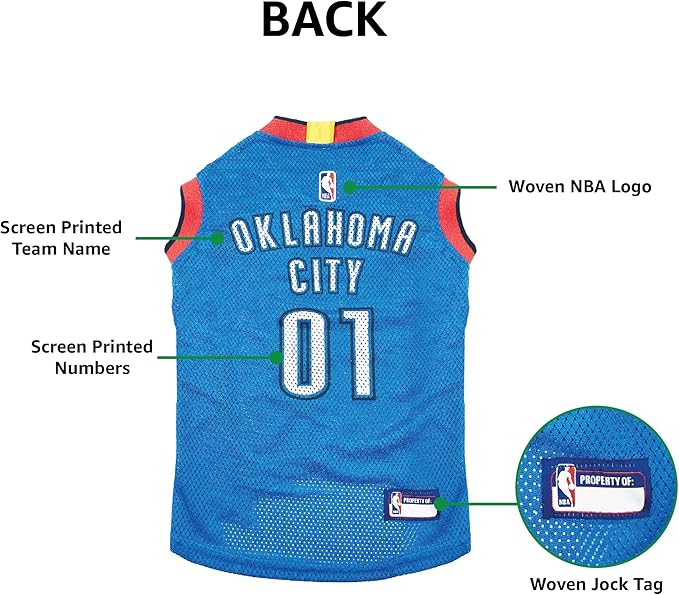 Pets First NBA OKLAHOMA CITY THUNDER DOG Jersey, Large - Image 8