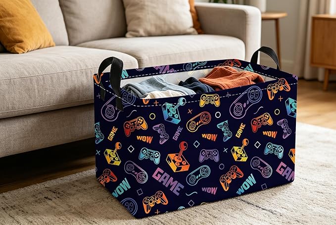 Essme Rectangular Game Basket, Kids Storage Bins Organizer - Image 7