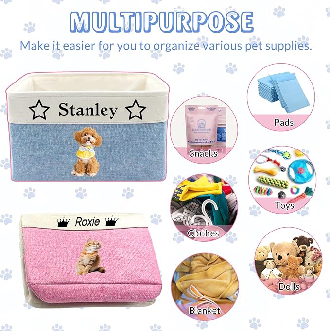 Personalized Dog Cat Toy Basket - Image 7