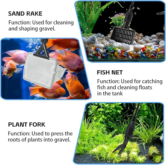 FISORAS Aquarium Cleaning Tools, 7 in 1 Fish Tank Cleaning Kit - Image 7