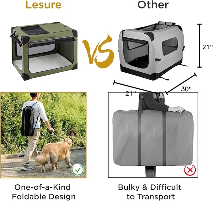 Lesure Shown on TODAY Show Soft Collapsible Dog Crate - Image 7