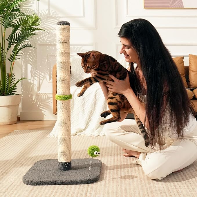 TINYBEAST 34" Tall Cat Scratching Post, Cat Scratcher Featuring Natural Sisal - Image 8