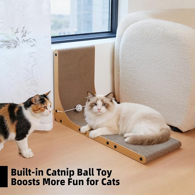 26.8 Inch Cat Scratching Post, Premium High Density Cardboard Cat Scratcher - Image 9