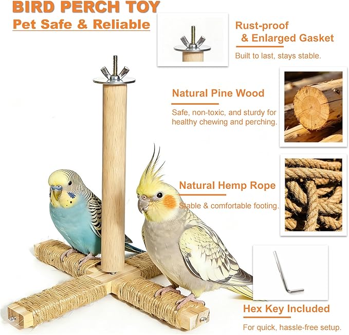 360° Rotating Bird Perch Stand - Image 7