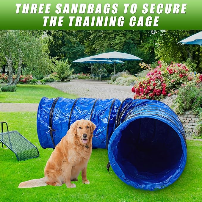 Briwooody 28 in 10 Foot PVC Dog Agility Tunnel - Image 7