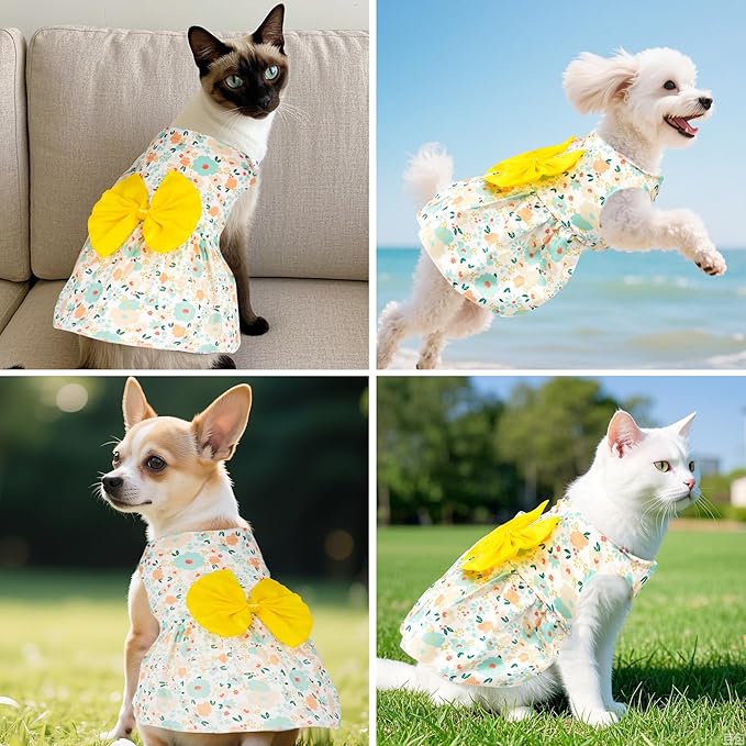choyaxo Floral Dog Dress Cute Dog Skirt Pet Dress Summer Pet Clothes - Image 7