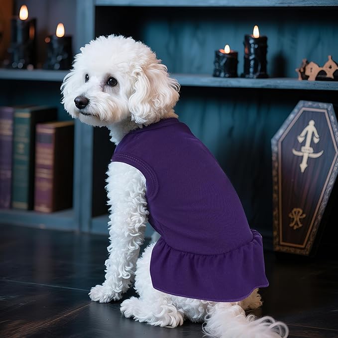 2 Pcs Dog Dresses Cat Skirt Solid Color Dog Clothes Summer Sleeveless Puppy - Image 6