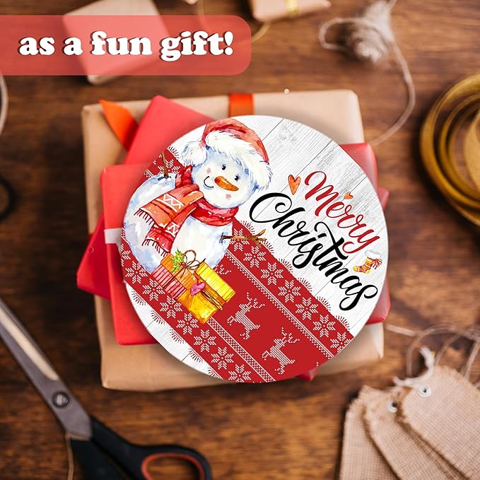 10 Inches Merry Christmas Signs, Wooden Hanging Sign - Image 4