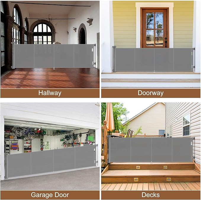 Miumoon 200 inch Retractable Baby Gates 37 inch Tall, Retractable Gate - Image 7