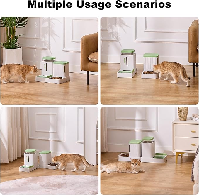 ZOMISIA Gravity Cat Feeder and Water Dispenser, 2 in 1 Cat Self Feeder - Image 8