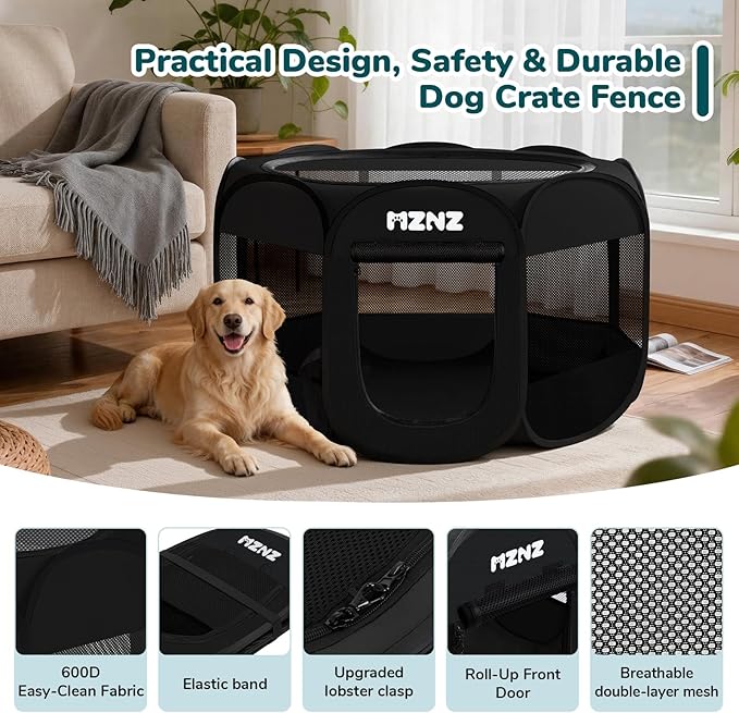 Dog Playpen, Portable Puppy Pet Crate Indoors - Image 7