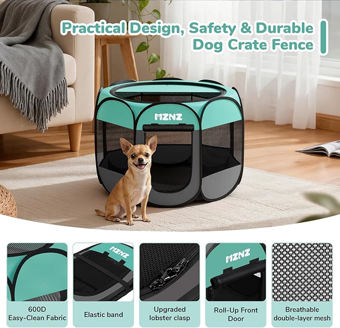 Dog Cat Playpen, Portable Small Animal Playpen Crate Indoor - Image 7