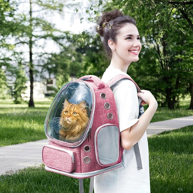 Cat Backpack Carrier with Large Space Bubble Window, Airline Approved - Image 6
