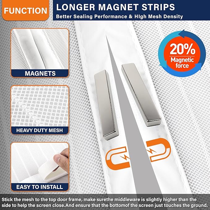 Magnetic Screen Door, Keep Bugs Out, Pet & Kid Friendly,Works - Image 6
