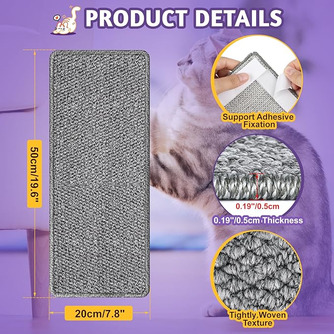 ENONCI Door Protector from Cat Scratching 19.6" x 7.8" Cat Wall Corner Scratcher - Image 7