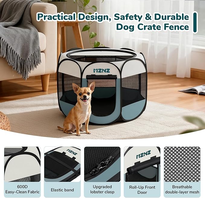 Dog Cat Playpen, Portable Small Animal Playpen Crate Indoor - Image 7