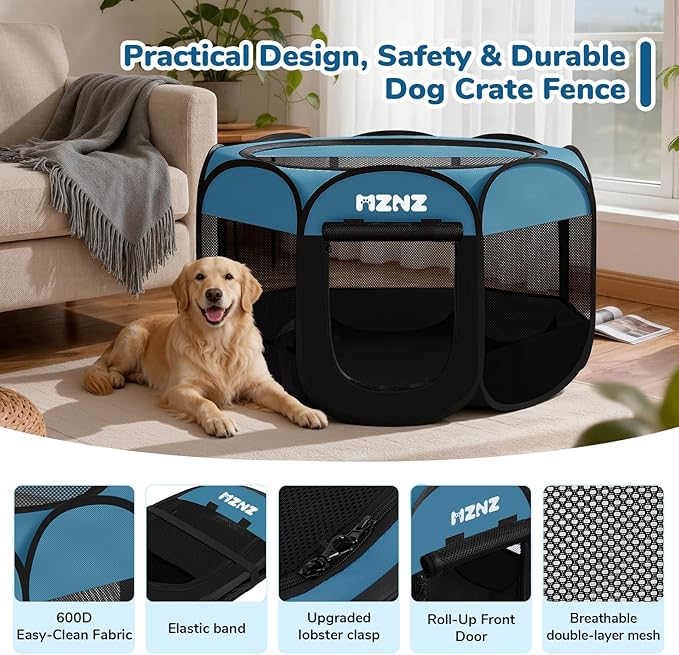 Dog Playpen, Portable Puppy Pet Crate Indoors - Image 7