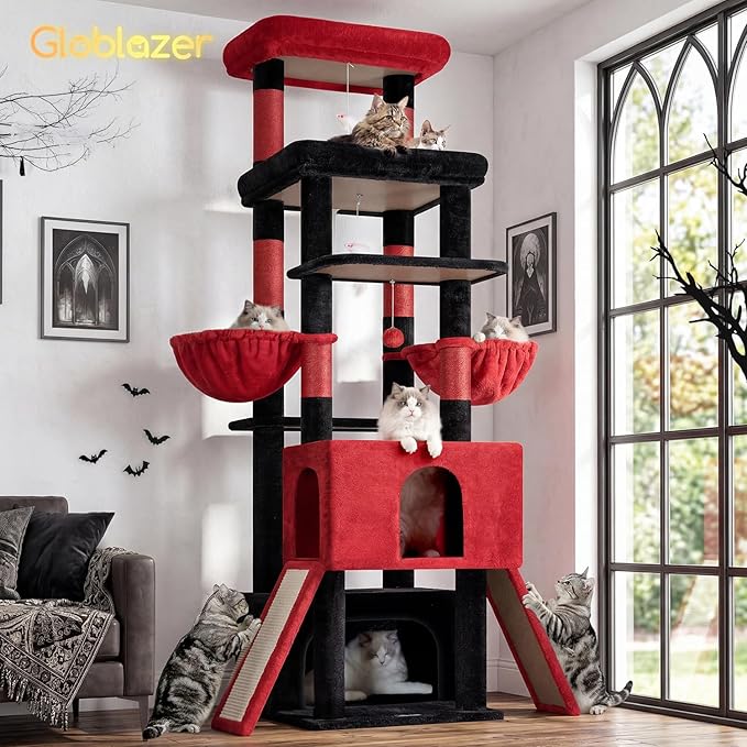 Globlazer Heavy Duty Cat Tree 78 inch Sturdy Gothic Cat Tower - Image 7