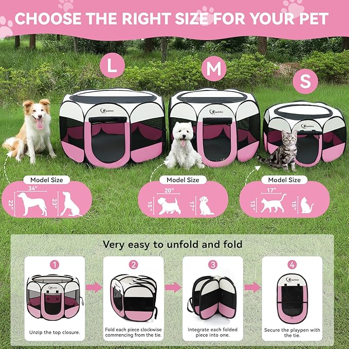 Siedihit Dog Cat Playpen, Puppy Pet Playpen Indoor - Image 8