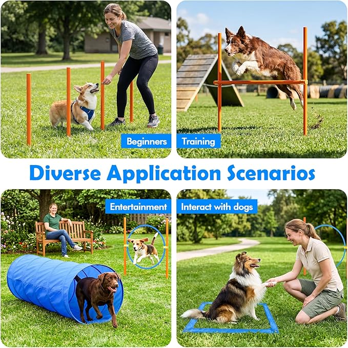 XiaZ Dog Agility Course Backyard Set, Dog Obstacle Course Training Starter Kit - Image 7