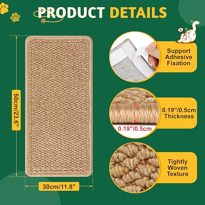 ENONCI Corner Cat Scratcher | Cat Scratchers Wall Mounted - Image 7