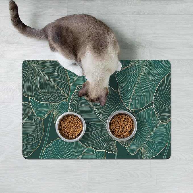 Rnivvi Dog Food Mat, Cute Anti-Slip Rubber Pet Feeding Rug Protect Floors - Image 7