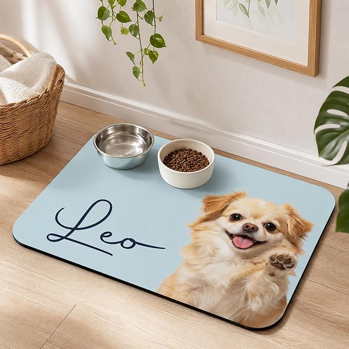 Personalized Dog & Cat Mat for Food & Water Bowls, Custom Pet Food Mat - Image 7