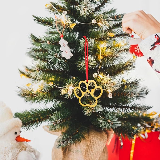 Christmas Dog Paw Ornaments Personalized Pet Paw Ornament Christmas Tree - Image 8