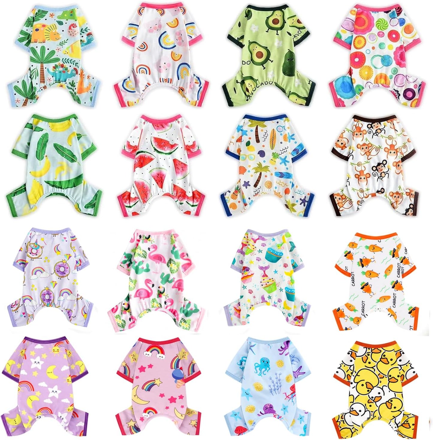 Dog Pajamas Pjs Spring Summer Dog Clothes for Small Dogs Girl - Boy - Medium Size Dogs, Soft Stretchy Puppy Clothes Doggie Onesies Cat Pet Jammies Outfit (Floral, Medium)