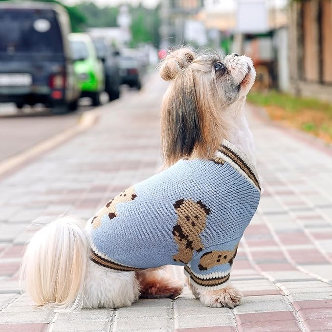 ABRRLO Small Dog Sweaters Cute Bear Dog Cardigans Clothes - Image 8