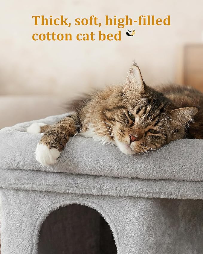 Aechonow Cat Tree for Large Cat, 19x16.5In Large Cat Perch, Adult Cat Tower for - Image 8