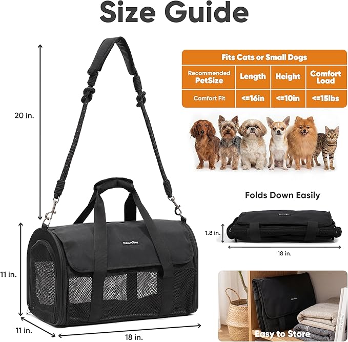 FUKUMARU Cat Carrier, Light & Airy Pet Carrier, 2-in-1 Shoulder Strap Leash - Image 9