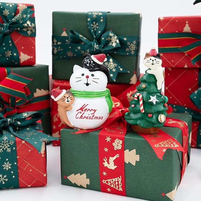 RAQWI 3.3 Inch Cute Cat Resin Christmas Tree - Image 7