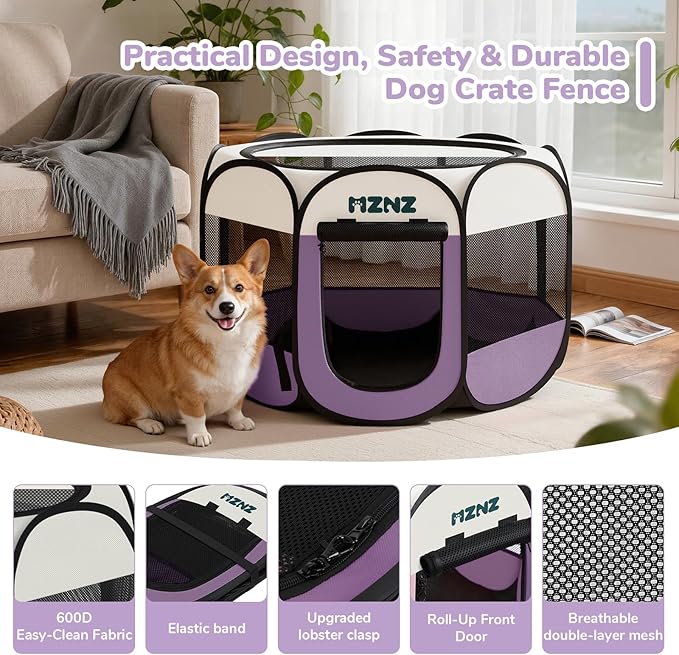Dog Cat Playpen, Portable Puppy Pet Crate Indoors - Image 7