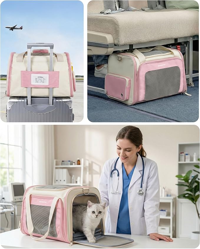 Homespon Soft-Sided Cat Carrier Dog Carrier, 34.5L Airline Approved Pet Carrier - Image 7