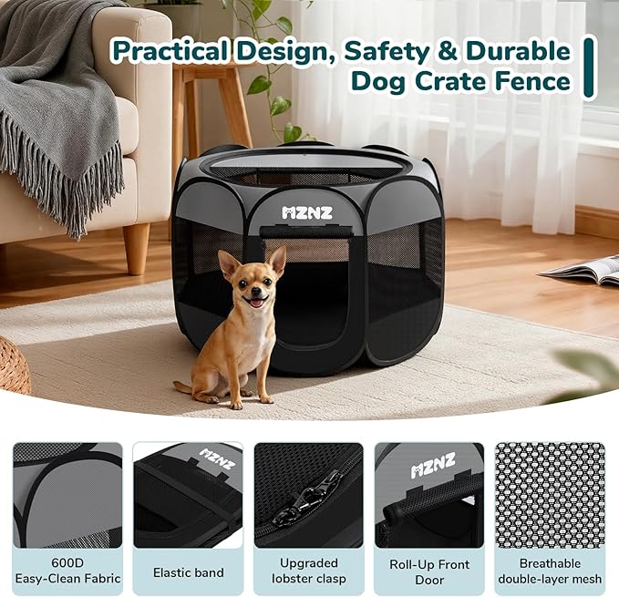 Dog Cat Playpen, Portable Small Animal Playpen Crate Indoor - Image 7