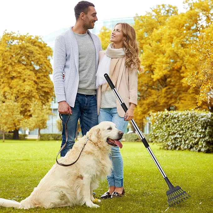 Niubya Pooper Scooper for Dogs, Metal Poop Scooper Tray and Rake Set - Image 6