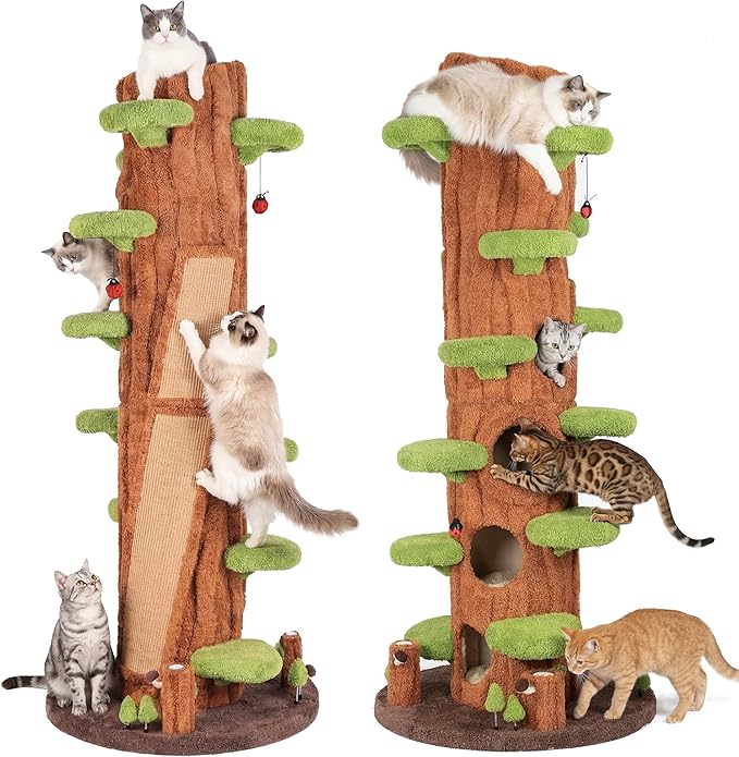 2-Pack 90.5" Tall Cat Tree for Indoor Cats, KAMABOKO Multi-Level Tall Cat Tower - Image 8