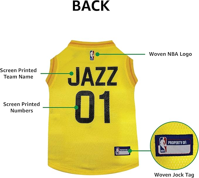 Pets First NBA Utah Jazz Dog Jersey, Medium- Tank Top Basketball Pet Jersey - Image 7
