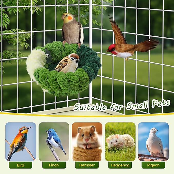 Admaison Bird Nest for Cage, Plush Hanging Bird Bed for Parakeet, Breeding Bird - Image 7